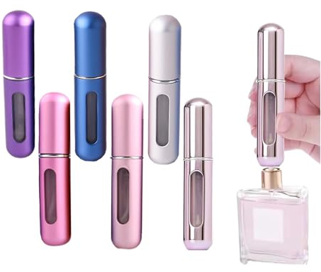 ZenithFast Perfume travel refillable,6Pcs 5ml Mini perfume bottle,Portable perfume bottles refillable for Women Men Small Mister Spray Bottle, for Travel and Outgoing