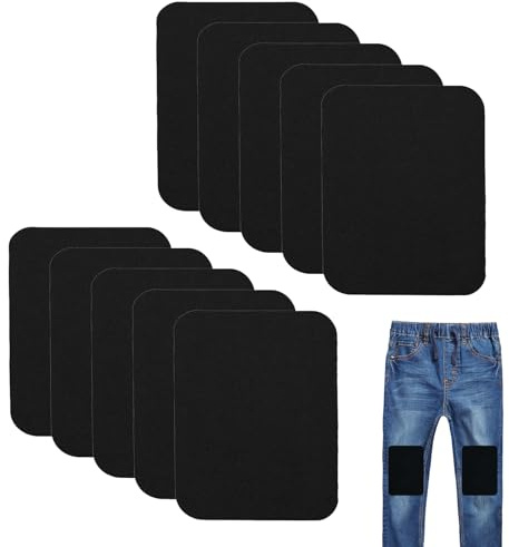 12 Stück Bügelflicken Schwarz,Flicken zum Aufbügeln,Schwarz Reparatur Patches for Clothing,Selbstklebende Bügelflicken Aufbügelflicken für Jeans, T-Shirt,Kleidung,Rucksack