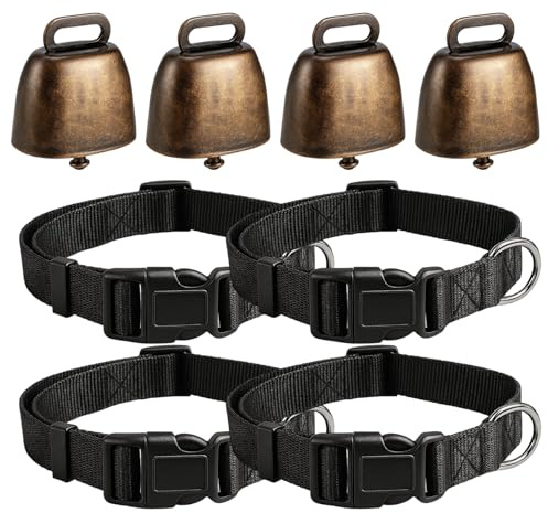 8 Stück Kuhglocken Für Ziegen Und Vieh, Kuhglocke Groß Mit 4 Halsbändern, Ideal Zur Tierortung Und Als Dekoration, 30-45 cm