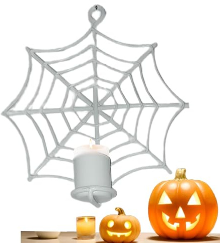 Bkljkf Ljusstake, spindelnätsdesign – festlig dekorationshållare i gotisk stil för hall, sovrum, halloweenfest