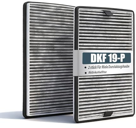 2 x activated carbon filters for Miele DKF 19-P DKF 19-1 11762560 FWKM-1423 9231860 | Odour Filter Cooker Hood Filter | Compatible with Miele DA 23x0 DA 266x DA 269x DA 35xx DA 36xx