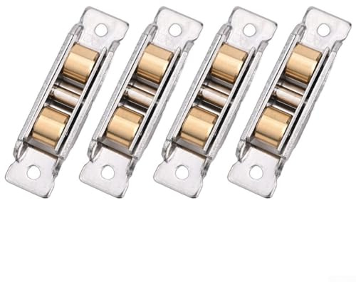 Honseadek Sliding Patio Door Rollers 4 Pack Stainless Steel Copper Ball Bearing Wheel Assembly Heavy Duty Replacement for Glass Screen Doors Windows Closets(A)