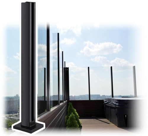 Sistema di ringhiera per balaustra in acciaio inox da 120 cm per vetro da 10-12 mm, barriera di sicurezza esterna da 120 cm