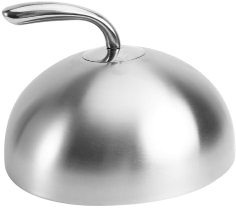 TOBBOMEY Cubierta de Acero Inoxidable para Bistec y Plancha Resistente Salpicaduras de Aceite Tapa para Alimentos Doméstica Asa Suministro para Cocina y Restaurante