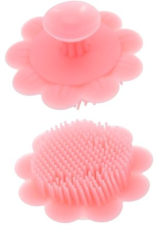 WEKADRIN 2pcs Silicone Shampoo Brush and Scalp Massager for Newborns Soft Ergonomic Non-Slip Bath Hair Scrubber and Gentle Cradle Cap Comb for Sensitive Scalp Care