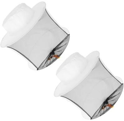 SHINEOFI 2 Stück Teiliges Imkerhut Verstellbarem Atmungsaktivem Netzschleier Leichter Tragbarer Bienenschutz für Outdoor Gartenarbeit Angeln Camping Geeignet für Ganze Familie