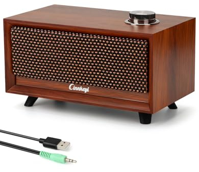 Wooden PC Soundbar Computer Speakers –PC Speakers USB Powered | PC| Line-In | Bluetooth 3 Modes, 3.5mm/USB Input Wooden Computer SoundBar Compact Stereo Speaker for Desktop, Laptop, Monitor, Tablet