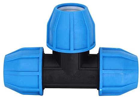 Raccordo per tubo a T, raccordo a T in plastica PE da 40 mm / 1,6 pollici Accessorio per raccordo per tubo idraulico dell'acqua per PPR PE PVC