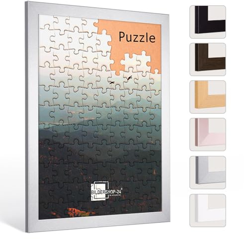 Bildershop-24 Puzzlerahmen Monza Alu geschliffen (Dekor) 80x121cm (ca. 3000 Teile)