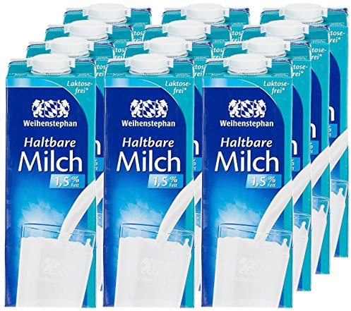 Weihenstephan Haltbare Milch Laktosefrei 1,5%, 12er Pack (12 x 1L)