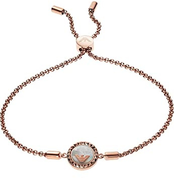 Emporio Armani Bracciale Da Donna, Lunghezza: 165-235mm / Dimensioni: 12X12X3mm Bracciale In Acciaio Inossidabile Oro Rosa, EGS2568221