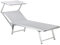 Totò Piccinni Salento Lettino Prendisole Pieghevole in Alluminio con TETTUCCIO mare spiaggia piscina giardino (Grigio)