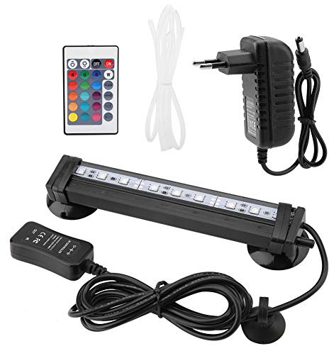 Akvariebelysning, RGB-LED, akvarium, bubbelljus, IP68- vattentät, dyk-ljus under vatten, LED-lampa med fjärrkontroll med 24 knappar (16 cm)