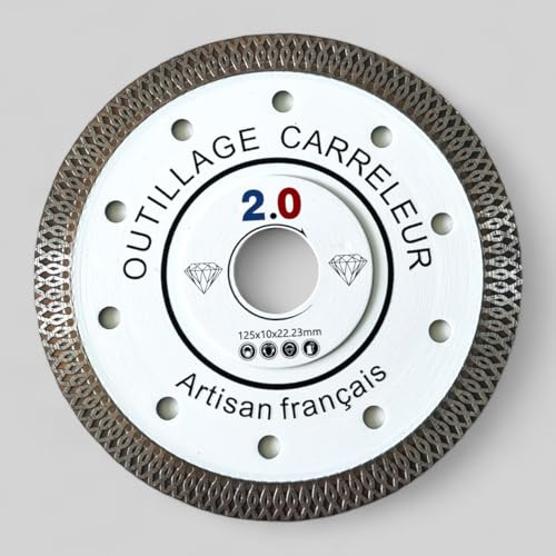 2.0 Disco diamantato da 125 mm extra fine 12 mm modello X lama diamantata professionale di qualità superiore per piastrelle ceramica marmo cemento travertino terracotta porcellana e tettarella