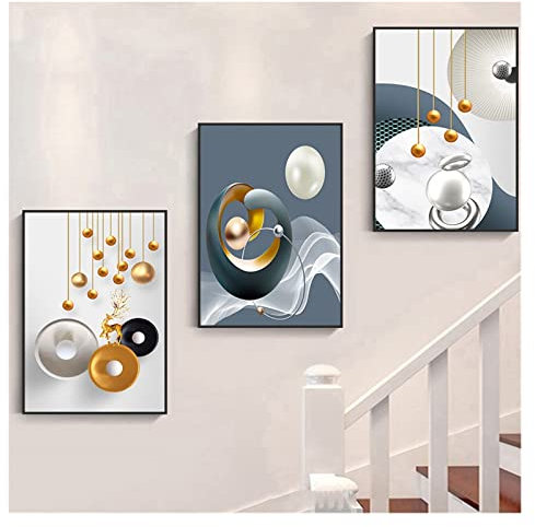 ASDFGHT Cuadros Decorativos Pared Cuadros, Decoración de Pared Moderna, Tríptico de Escalera, para Entrada, Pasillo (Color : Q, Size : 50x70x2.5cm)