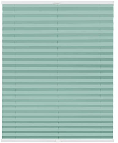 Lichtblick Plissee Klemmfix nach Maß, ohne Bohren, verspannt, lichtdurchlässig, Blickdicht, Made in Germany - Hellgrün 65 cm x 130 cm (B x L)