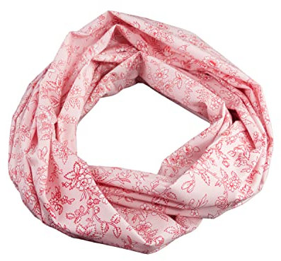 bettina bruder - Damen-Loop Schlauchschal Blumen Blüten rosa - 100% Baumwolle