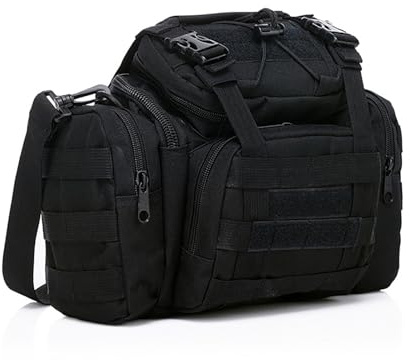 Kabxhueo Borsa a Tracolla Grande per Fotocamera Reflex e Aaccessori, Borsa Custodia Fotografica Tattica Esterni con Tracolla Impermeabile per Macchina Fotografica Reflex Nikon Canon Sony DSLR,Nero