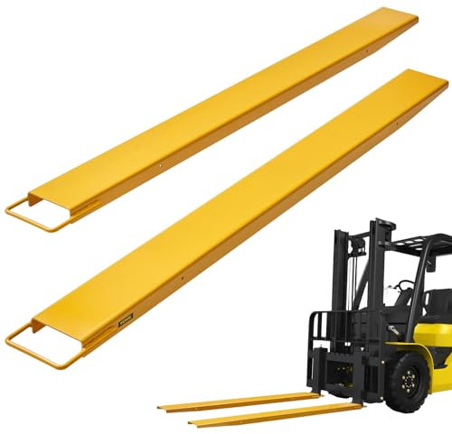 VEVOR Pallet Fork Extensions, 72 Length 4.5 Width, Heavy Duty Carbon Steel Fork Extensions for Forklifts, 1 Pair Forklift Extensions, Industrial Forklift Fork Attachments for Forklift Truck, Yellow