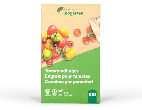 Andermatt Biogarten Tomatendünger fest 1 kg – veganer Langzeitdünger für Tomaten & Gemüse, organischer Dünger, mikrogranuliert, für Beet, Hochbeet & Topf