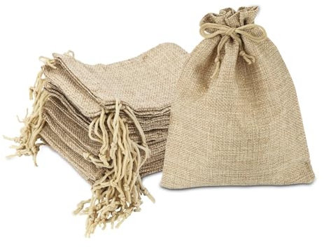 Jutesäckchen 15x20cm Geschenksäckchen 20 Stück Stoffsäckchen mit Zugband Säckchen zum Befüllen Geschenktüten Wiederverwendbare für Schmuckbeutel Hochzeits Geschenke Handwerk Party klein Säcke