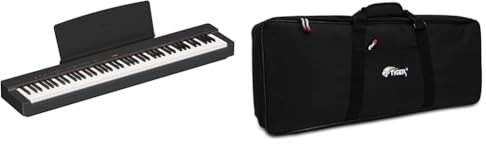 Yamaha P-225 piano digital ligero y portátil, con teclado Graded Hammer Compact, 88 teclas y 24 voce & TIGER KGB14-14 Bolsa para teclado de 88 teclas con asas, 1460mm x 388mm x 175mm