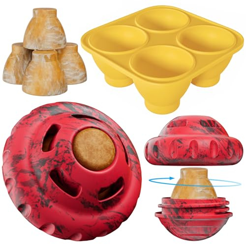 luckdoor Jouets pour Chiens pour Les Garder occupés, Jouets d'enrichissement pour Chiens congelés, entraînement à la Nourriture Lente pour soulager l'ennui et stimuler, Jouet de Balle
