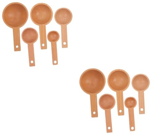 MAGICLULU Juego De 10 Cucharas Medidoras De Haya Cuchara Pequeña as De Madera Para Botes a De Mesa a Medidora De a Medidora De Madera De