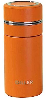 DSOUWEH Men Vacuum Replacement Nonslip Bottom Wide Mouth 280ml Home Office Vacuums Water Bottle Flask Drinkware with Tea Filter, Orange