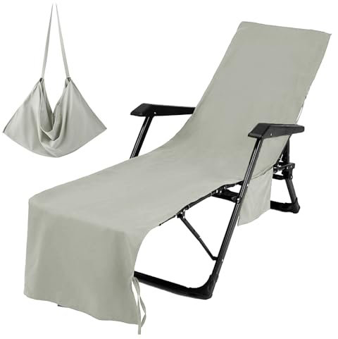 kosingna Lounge Chair Towel Cover Beach Chair Cover Ultrafine Fiber with Pockets Extra Long Beach Towels Salon Chair Cover Chaise Lounge Chair Cover
