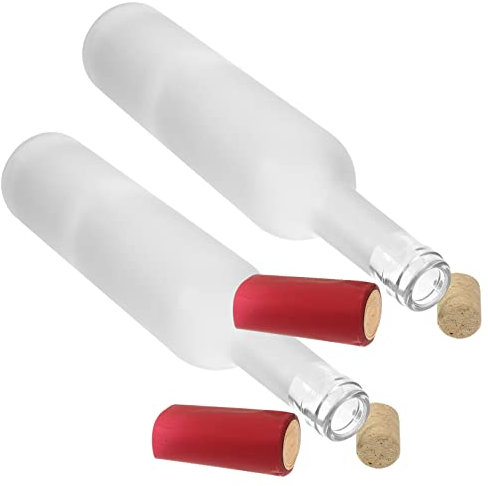 Ciieeo Botellas De Vino De Cristal Vacías 500ml De Vidrio Reutilizable Color Transparente Multifuncionales para Manualidades y Decoración Hogar Pack 2 Unidades