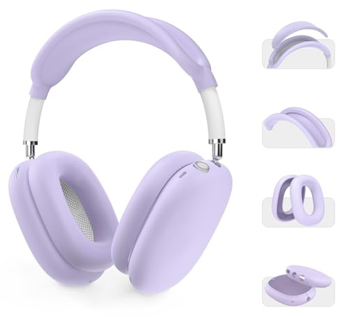 AHASTYLE Silikon Hülle für AirPods Max Case und Zubehör für AppleKopfhörer Max 2/1 [4-in-1] [Passt in den Ladekoffer] Weiches Silikon AirPods Max Hülle Kompatibel mit Airpods Max 2/12026/2024/2020