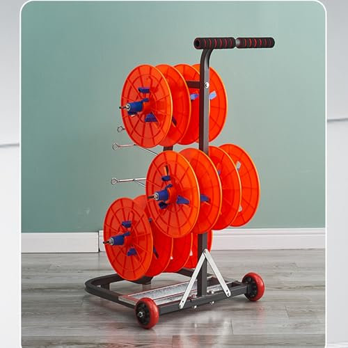 Wire Reel Rack, Cold Rolled Wire/Cable Dispenser Conduit Display and Storage with Organizer for Electrical Industry and Retail, 6 reels