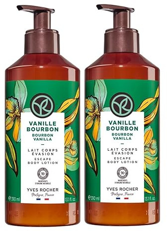 Yves Rocher, Duo Feuchtigkeitsspendende Vanille-Körpercreme, 390 ml, Packung mit 2 Cremes (2)