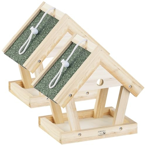 Royal Gardineer Vogelhaus: 2er-Set Vogel-Futterhaus-Bausätze aus Echtholz, zum Aufhängen (Vogelhaus-Bausatz Kinder, Futterhaus-Bausatz, Spielzeug)