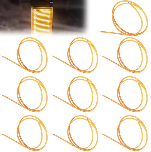 GOEDCH 300 mm 10 pezzi filamenti LED: 2200 K 3 V, filamento flessibile, lampadine a LED a diodi, lampadine, parti di luci flessibili per giocattoli fatti in casa e decorazioni