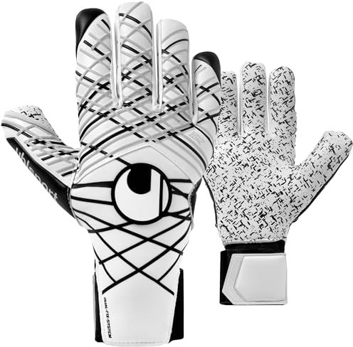 uhlsport Supergrip+ HN Fußball Torwarthandschuhe High-Level Torhüter-Handschuhe - modernes Design und Supergrip, weiß/schwarz, 10