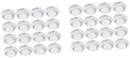 Cabilock 2 Juegos Base De Tarta De Huevo Hojaldre Estaño Molde Para Tarta Con Fondo Removible Platos De Pastel Para El Horno Molde Para Muffins Papel De Aluminio Silver 300 Piezas * 2