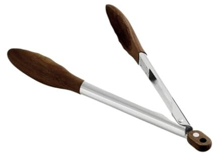 SAGELSHN Pinzas Cocina Barbacoa Pinzas For Parrilla De Acero Inoxidable con Cabeza De Madera, Adecuadas For Pinzas For Comida De Barbacoa Buffet Pinzas para Asar(29cm)