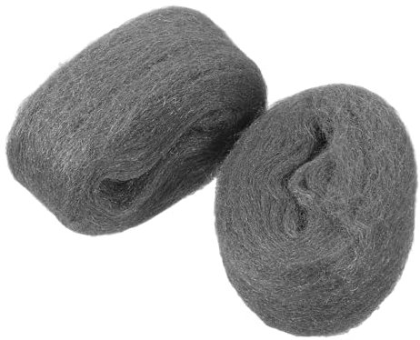 MUCKLILY 2pcs Steel Wool Mixed Grades Reusable Wire Mesh Pad for Wood Metal Chrome Window Cleaning