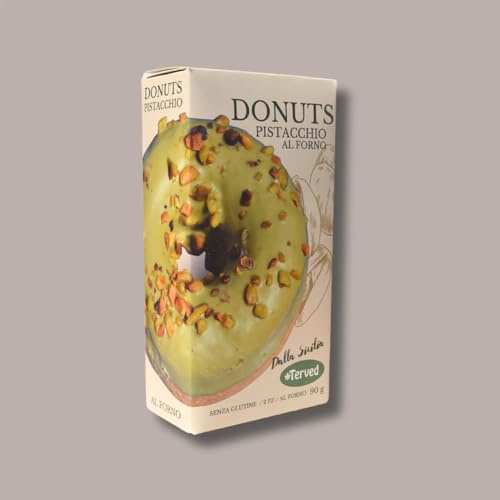 Lucgel Donuts Ciambelline Senza Glutine con Glassa e Granella al Pistacchio Artigianali - 4 pezzi -