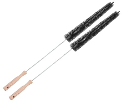 Didiseaon Wooden Handle Washing Machine Cleaner Brush and Dryer Cleaning Brush Set 2pcs Black for Home Laundry and Appliance Maintenance
