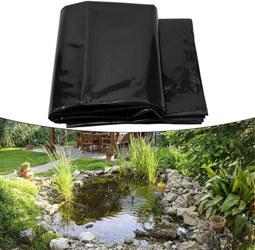 Teichfolie, 2 m x 4 m, HDPE, strapazierfähig, für Fischteiche, Landschaftsbau, Wasserspiele, Bachläufe, Springbrunnen