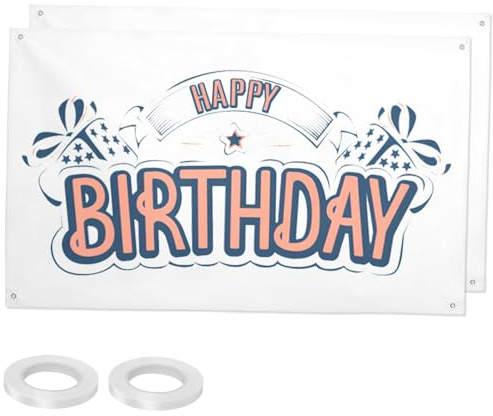HOMSFOU 2 Stück Großes Polyester banner mit Ösen und Seil Leere DIY Leinwand zum Bemalen Robustes Tür Party deko blanko für Kreative Gestaltung