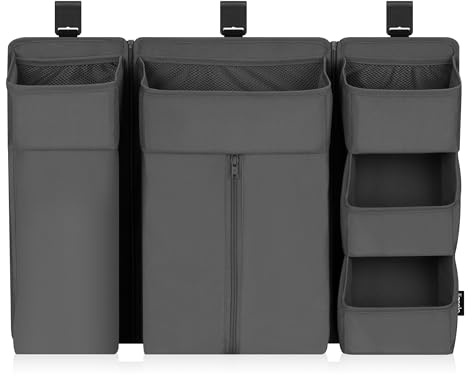 lionelo Organizer per Letto Bambini Sidepocket Large, Organizer Appendibile per Lettino, Fasciatoio, Pannolini, Salviette, Cameretta, 58x11x58 cm