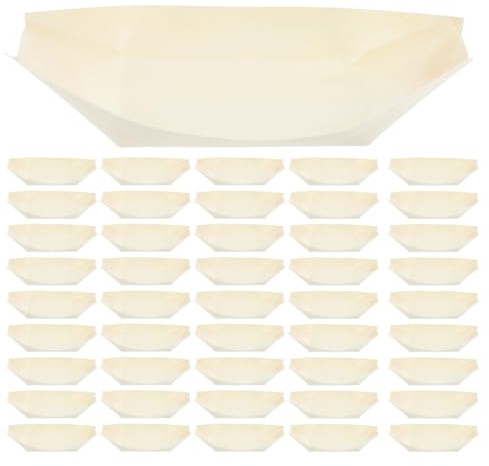 LOLIPPYY 150piezas Plato de Barco de Madera Desechable Paquete Barquitos para Sushi Hamburguesas Postres para Catering Fiestas Eventos