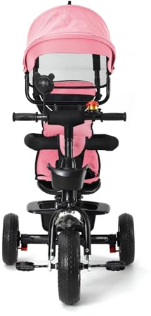 Kinderwagen Dreirad mit Pedal, 4-in-1, mitwachsendes Baby-Dreirad, Trike Bebe, Velo Kinderwagen. Skalierbar, Kinderfahrrad 5 Jahre, ab 9 Monaten, kompakt (b) 4-in-1 (Rosa)