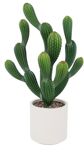 Planta de cactus artificial, alta resistente a los rayos UV, planta falsa alta con textura realista, planta falsa de cactus del desierto sintético con maceta para decoración del hogar, jardín, oficina