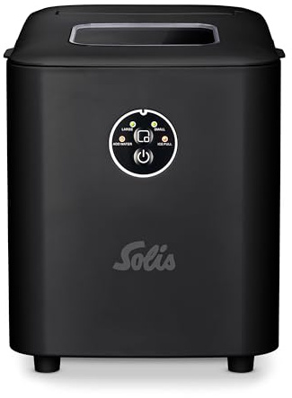 Solis Ice Cube Express Eiswürfelmaschine, Schwarz | 8 Eiswürfel in 8 Minuten, Einstellbare Eiswürfelgröße, Selbstreinigend, Für Küche, Büro, Party und Bar