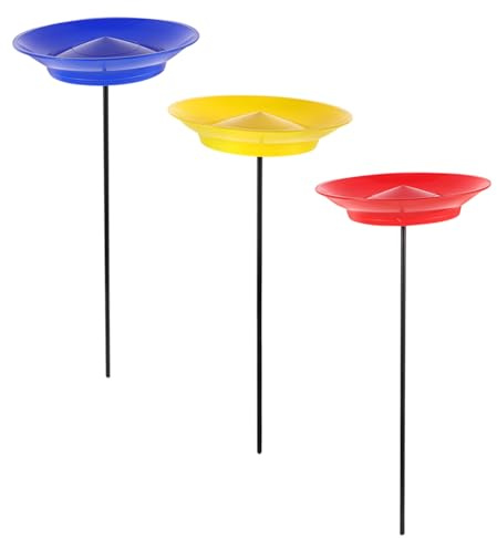 SKISUNO Set di 3 Piatti Rotanti con Bastone da Giocoleria da Circo, Gioco di Abilità per Principianti e Adulti, Strumento Leggero per Allenamento di Coordinazione e Spettacoli Circensi